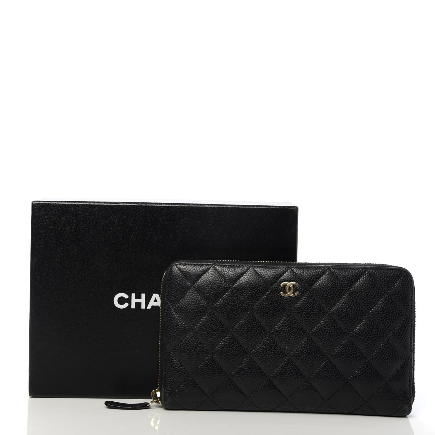 Chanel Caviar Quilted Large Zip Around Organizer Wallet Black 11 of 11