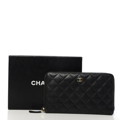 Chanel Caviar Quilted Large Zip Around Organizer Wallet Black 11 of 11