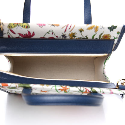 Gucci Canvas Medium Flora Tote White Multicolor Blue Agata 4 of 8