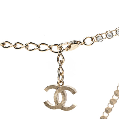 Chanel Crystal Pearl CC Short Necklace Gold 5 of 6