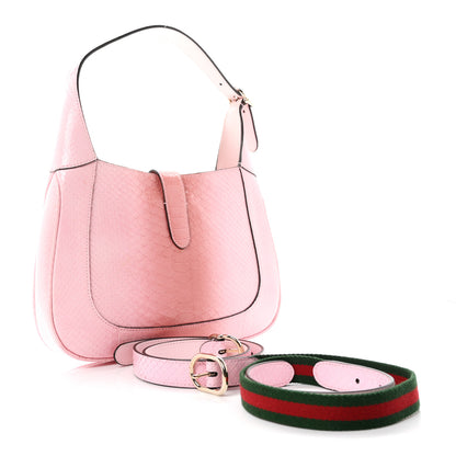 Gucci Snakeskin Web Small Jackie 1961 Hobo Pink 2 of 10