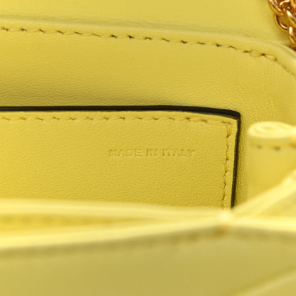 Valentino Garavani Nappa One Stud Chain Clutch Pale Yellow 7 of 10