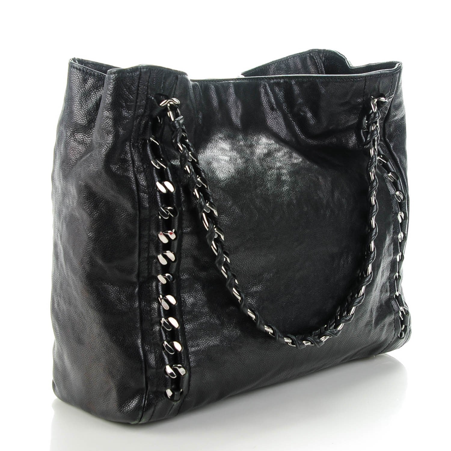 Chanel Glazed Caviar Modern Chain Tote Black 3 of 10
