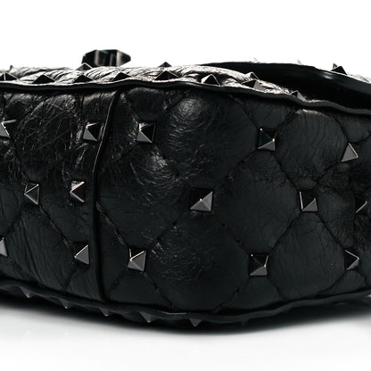 Valentino Garavani Craquele Nappa Small Rockstud Spike Shoulder Bag Black 7 of 7