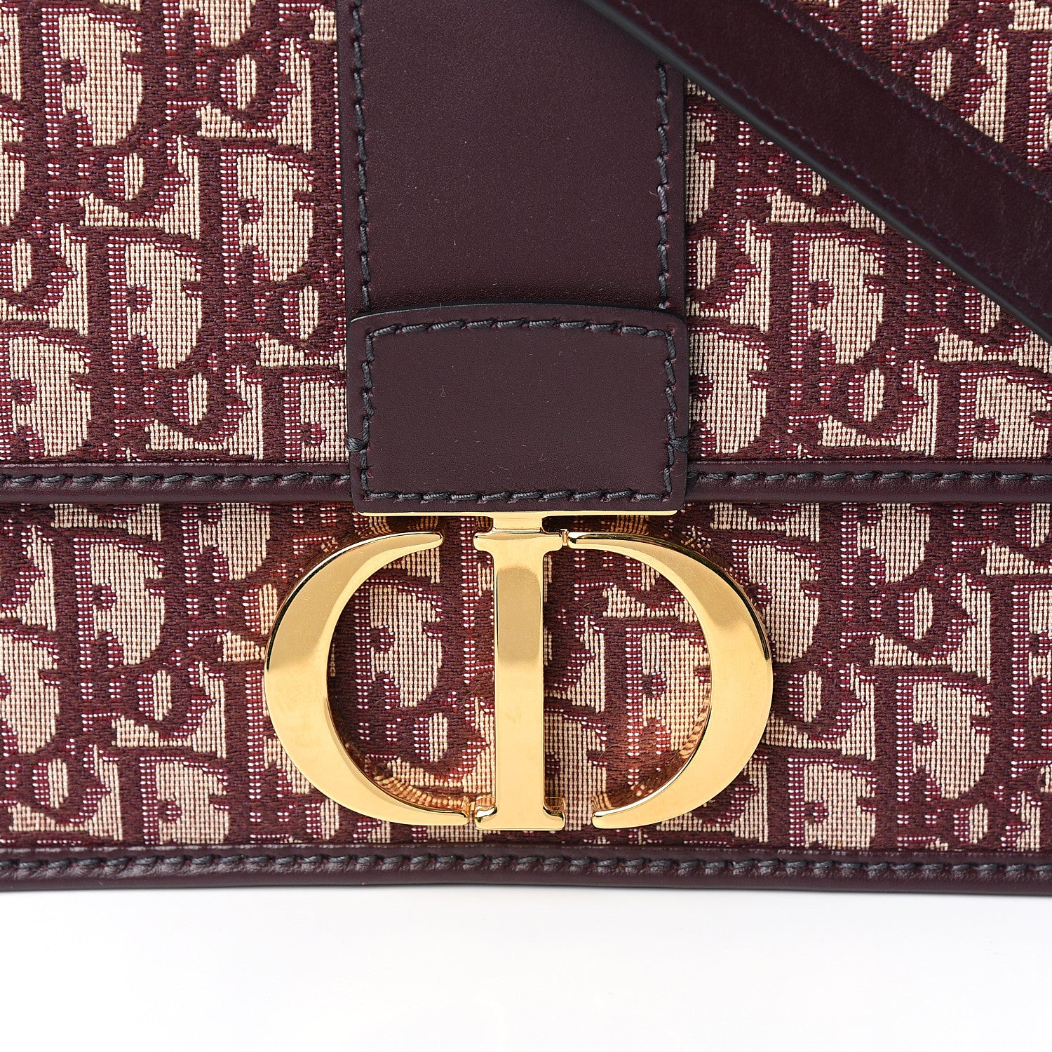 Christian Dior Oblique 30 Montaigne Flap Bag Burgundy 9 of 10