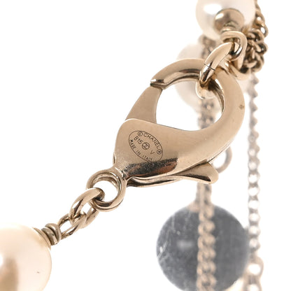 Chanel Ruthenium Pearl Beaded CC Long Necklace Black 4 of 5