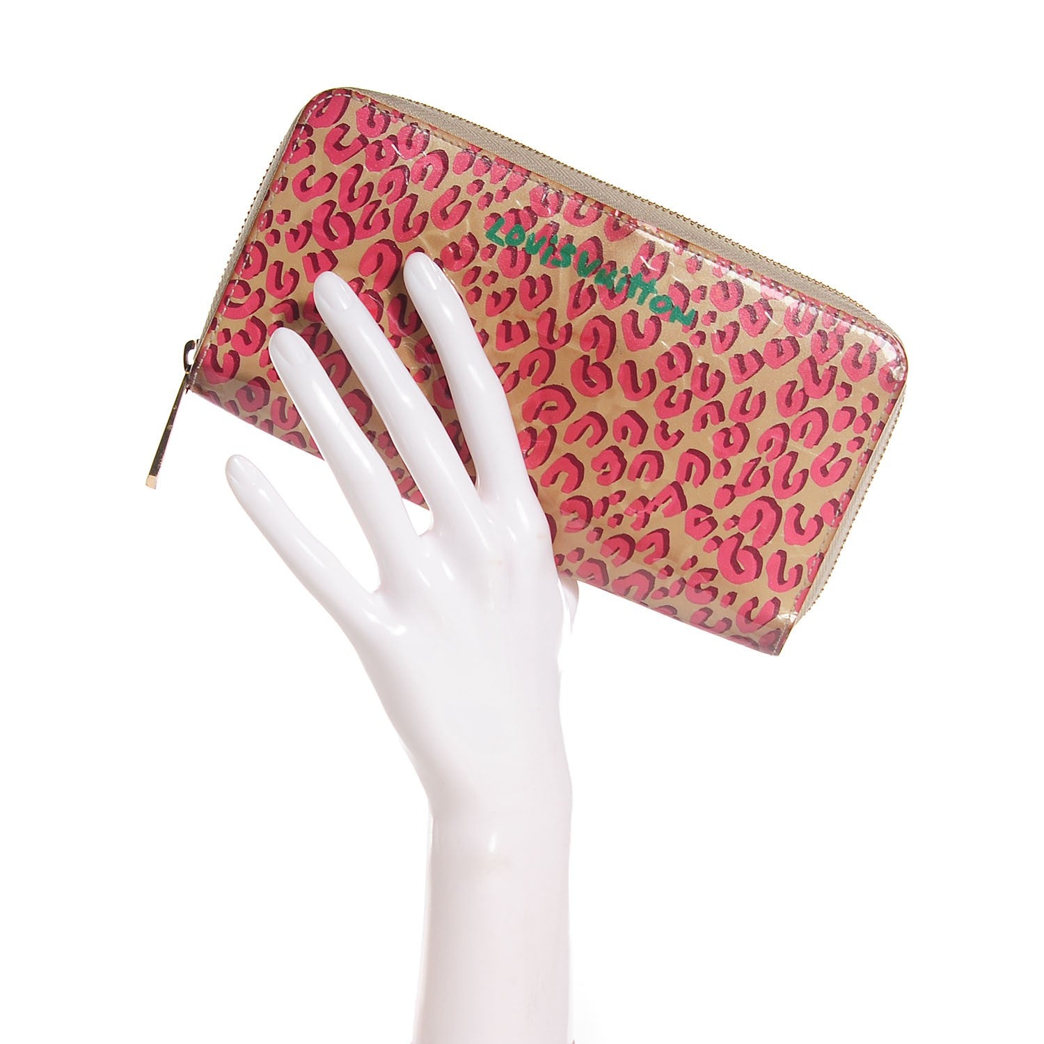 Louis Vuitton Vernis Leopard Zippy Wallet Blanc Corail 2 of 8
