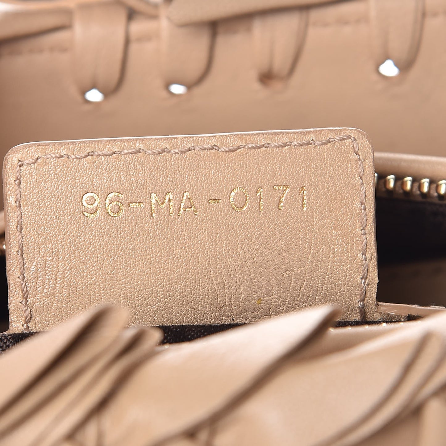 Lambskin Cannage Medium Lady Dior Beige