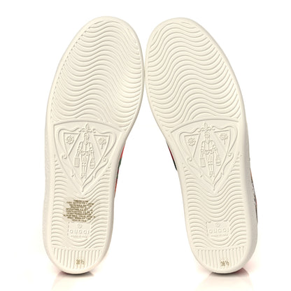 Gucci X DISNEY GG Supreme Monogram Web Donald Duck Womens Ace Sneakers 38.5 Beige New Acero Orange 5 of 9