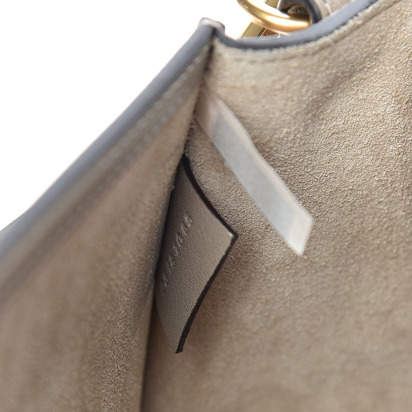 Calfskin Suede Medium Nile Bracelet Bag Motty Grey