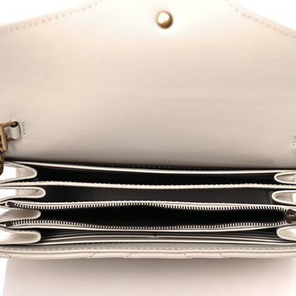 Gucci Calfskin Matelasse GG Marmont Chain Wallet Mystic White 5 of 13