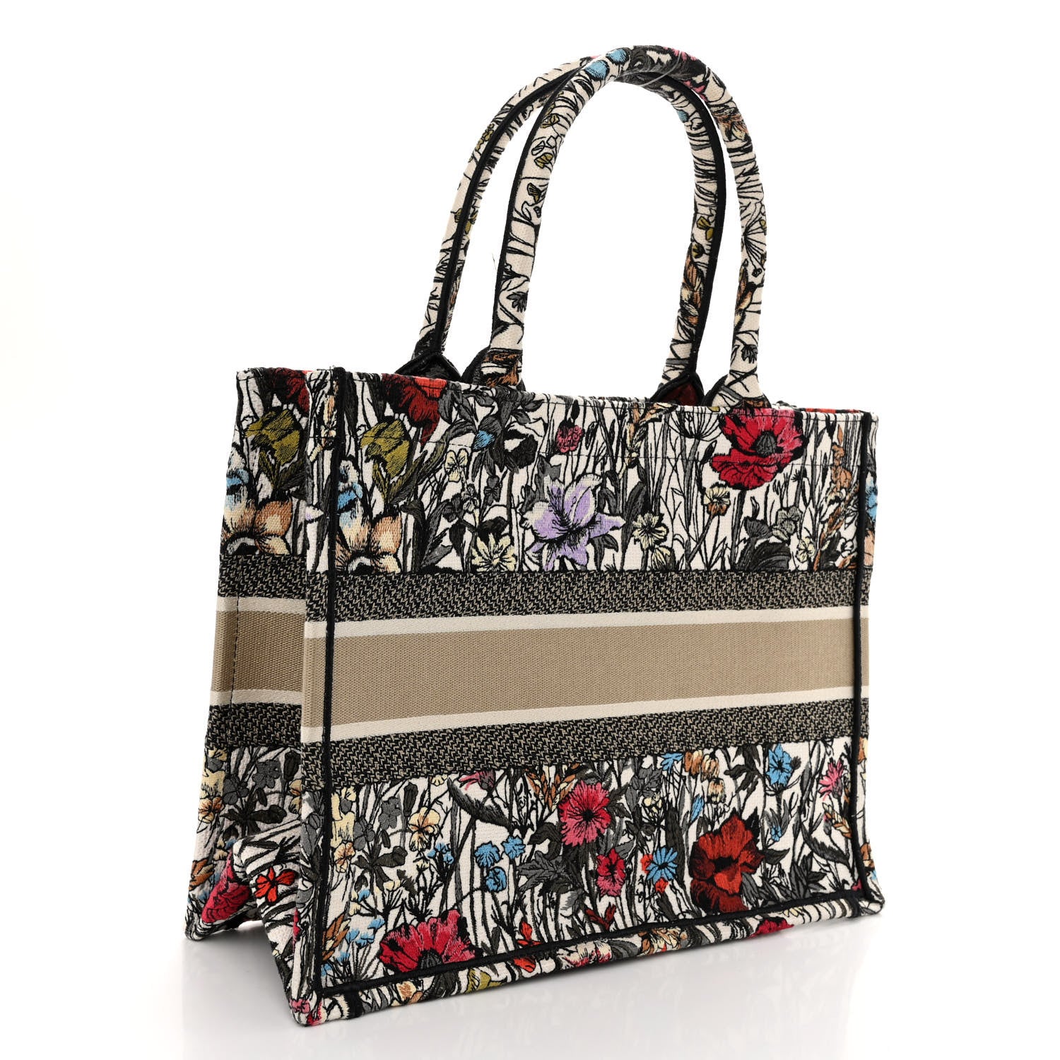Christian Dior Canvas Embroidered Medium Mille Fleurs Book Tote Multicolor 3 of 9