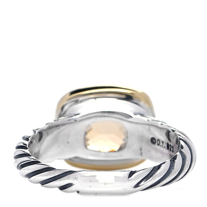David Yurman Sterling Silver 18K Yellow Gold Citrine 10mm Noblesse Ring 52 6 3 of 4