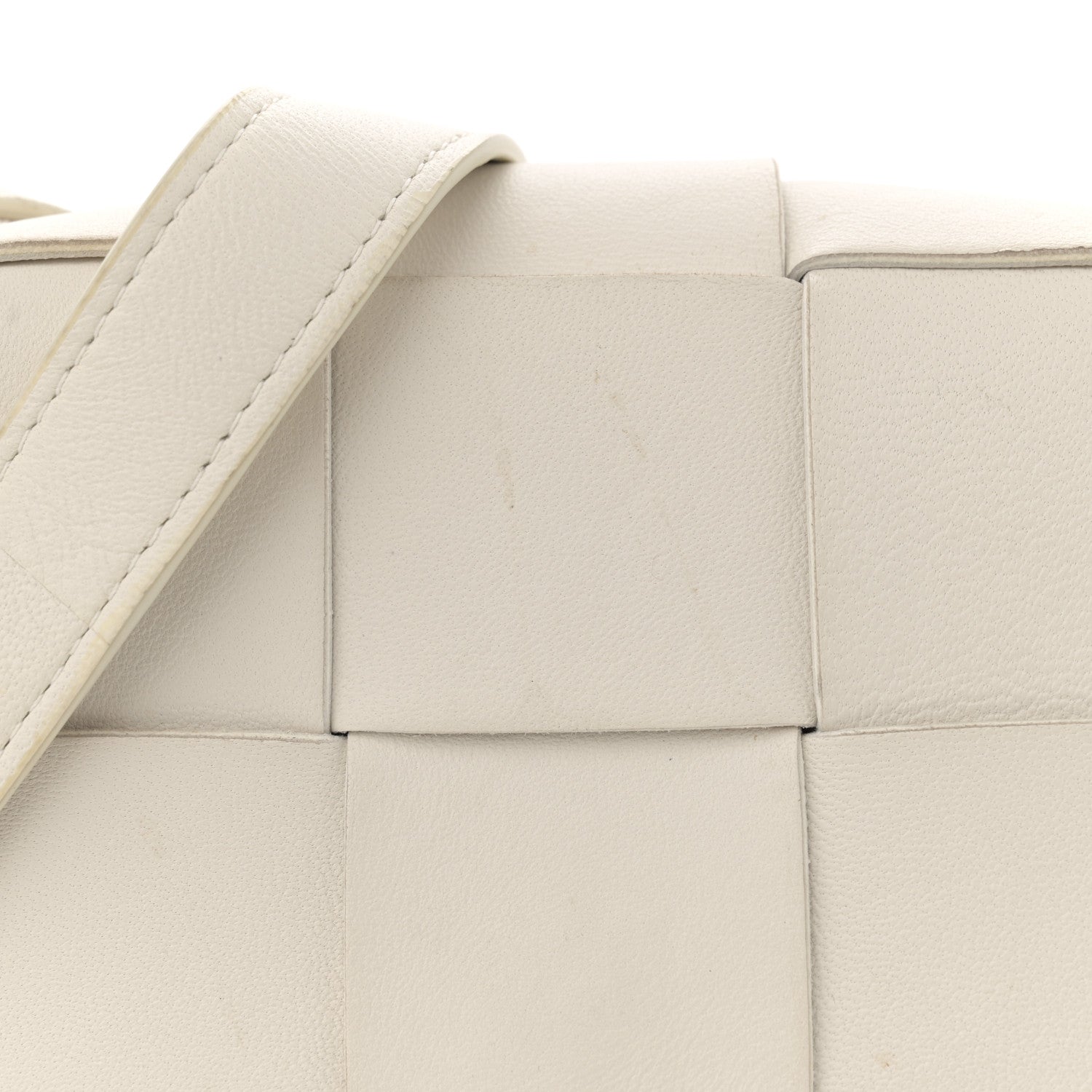 Bottega Veneta Lambskin Maxi Intrecciato Extra Mini Cassette Crossbody Bag White 7 of 13