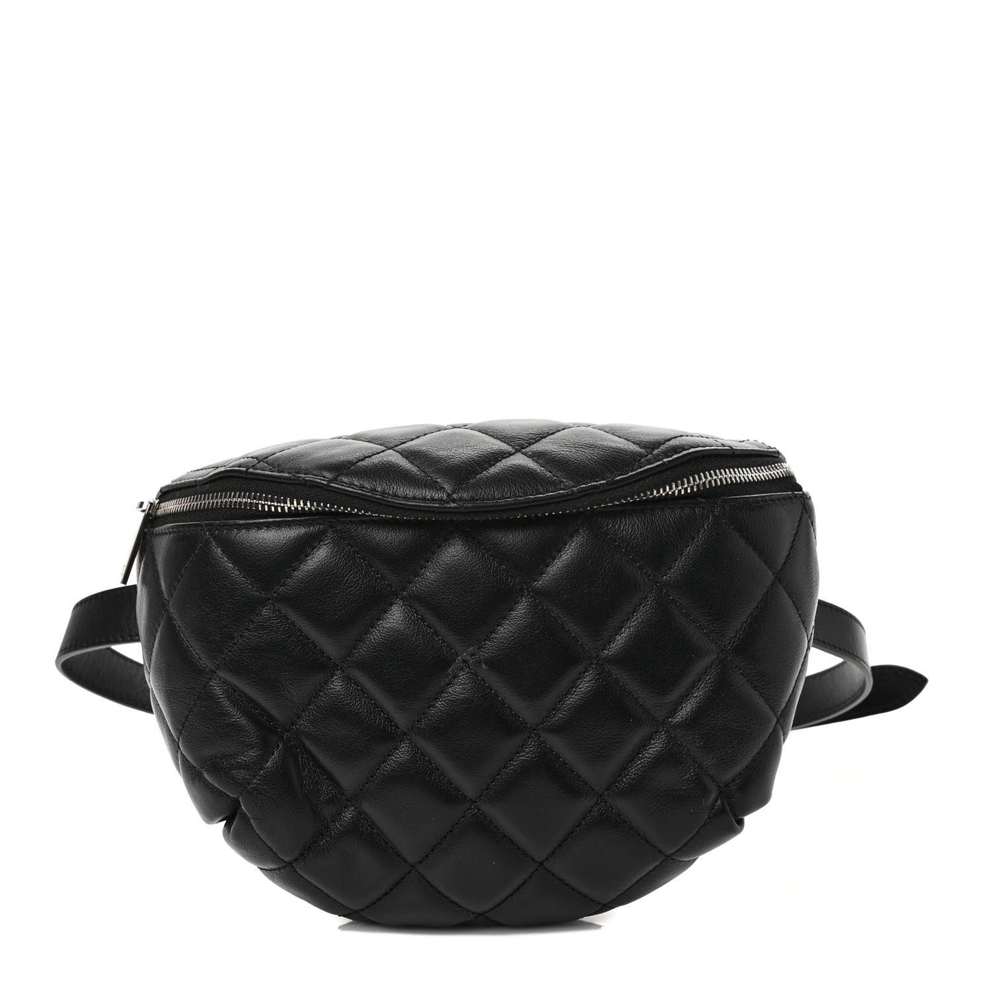 Calfskin Quilted Waist Belt Bag Black