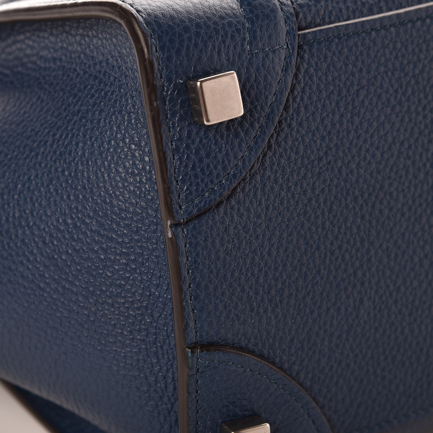 Celine Baby Drummed Calfskin Micro Luggage Petrol 9 of 9