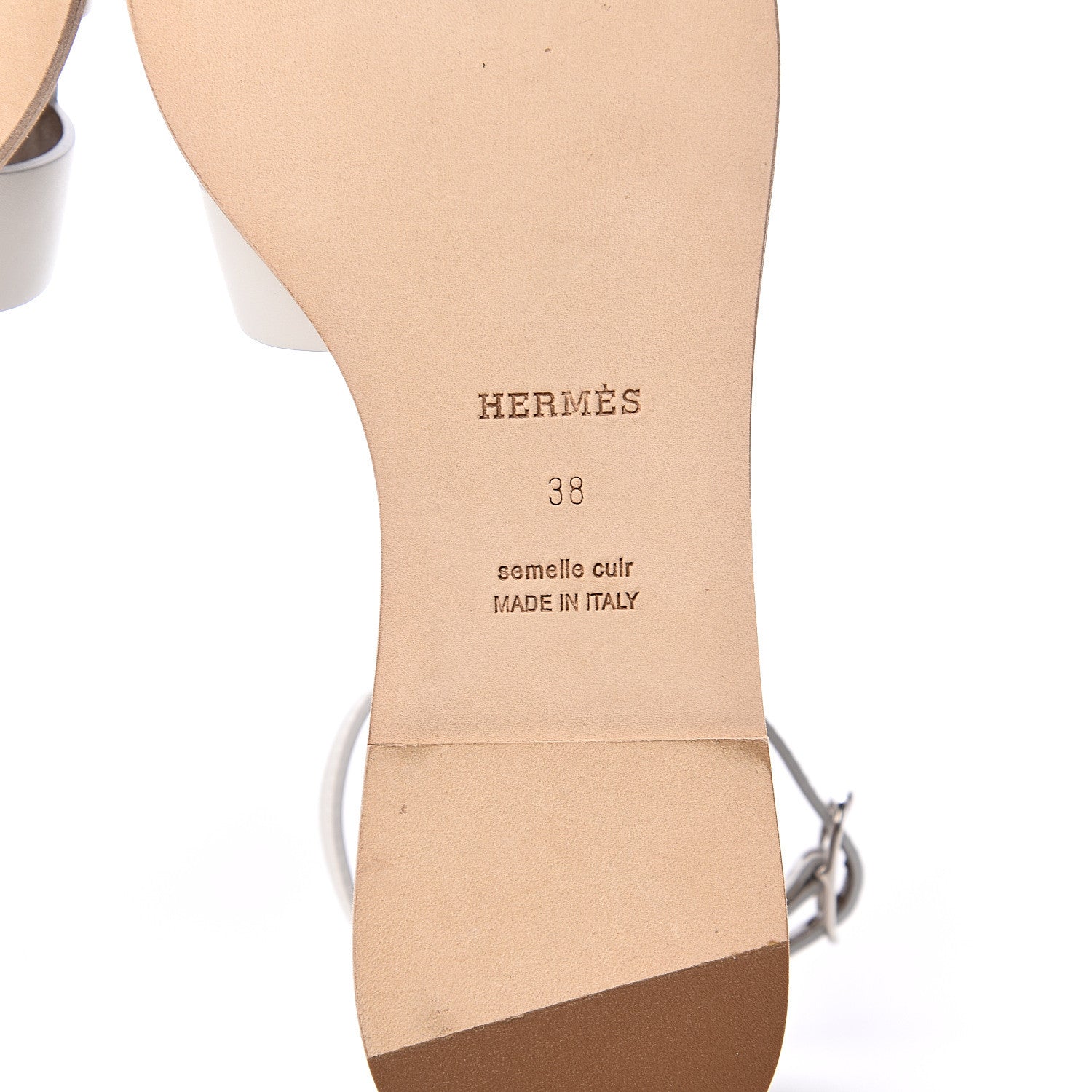 Hermes Calfskin Santorini Sandals 38 Blanc 6 of 11