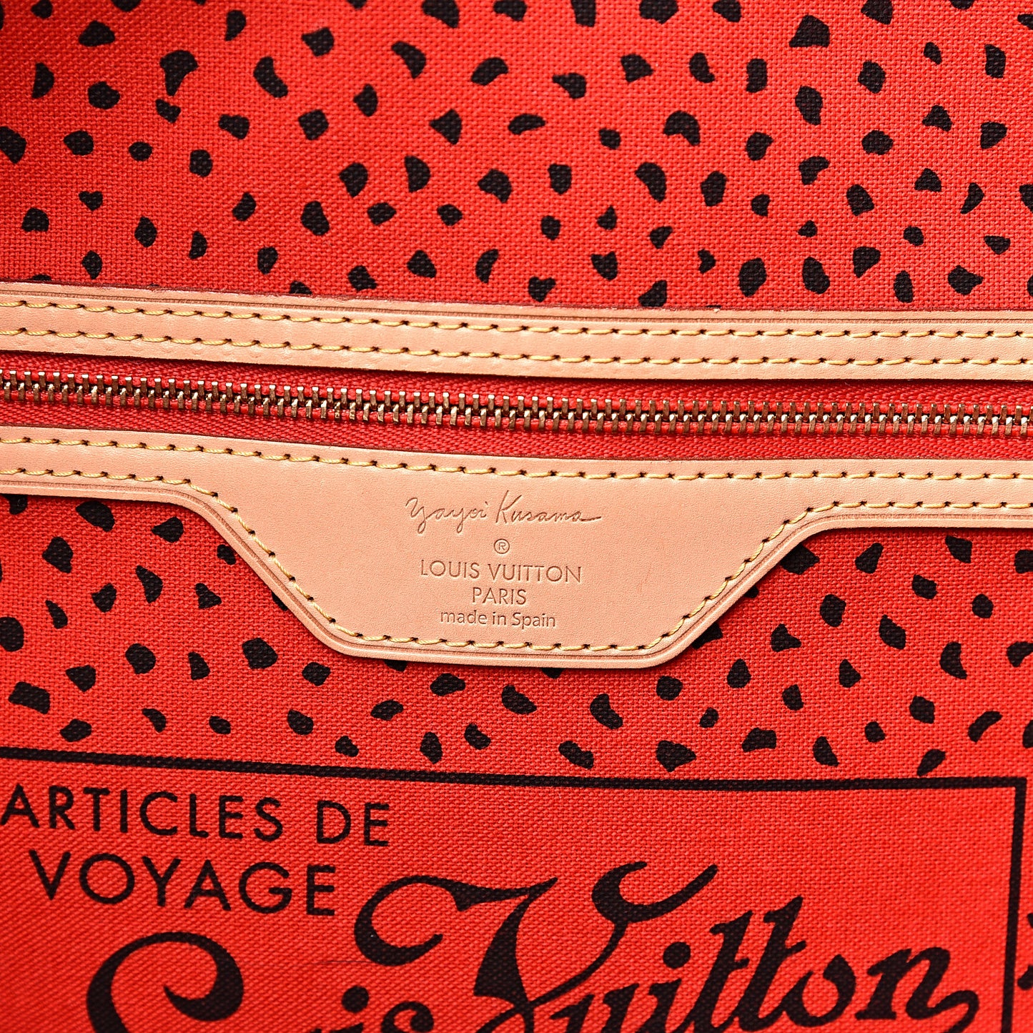 Monogram Kusama Waves Neverfull MM Red