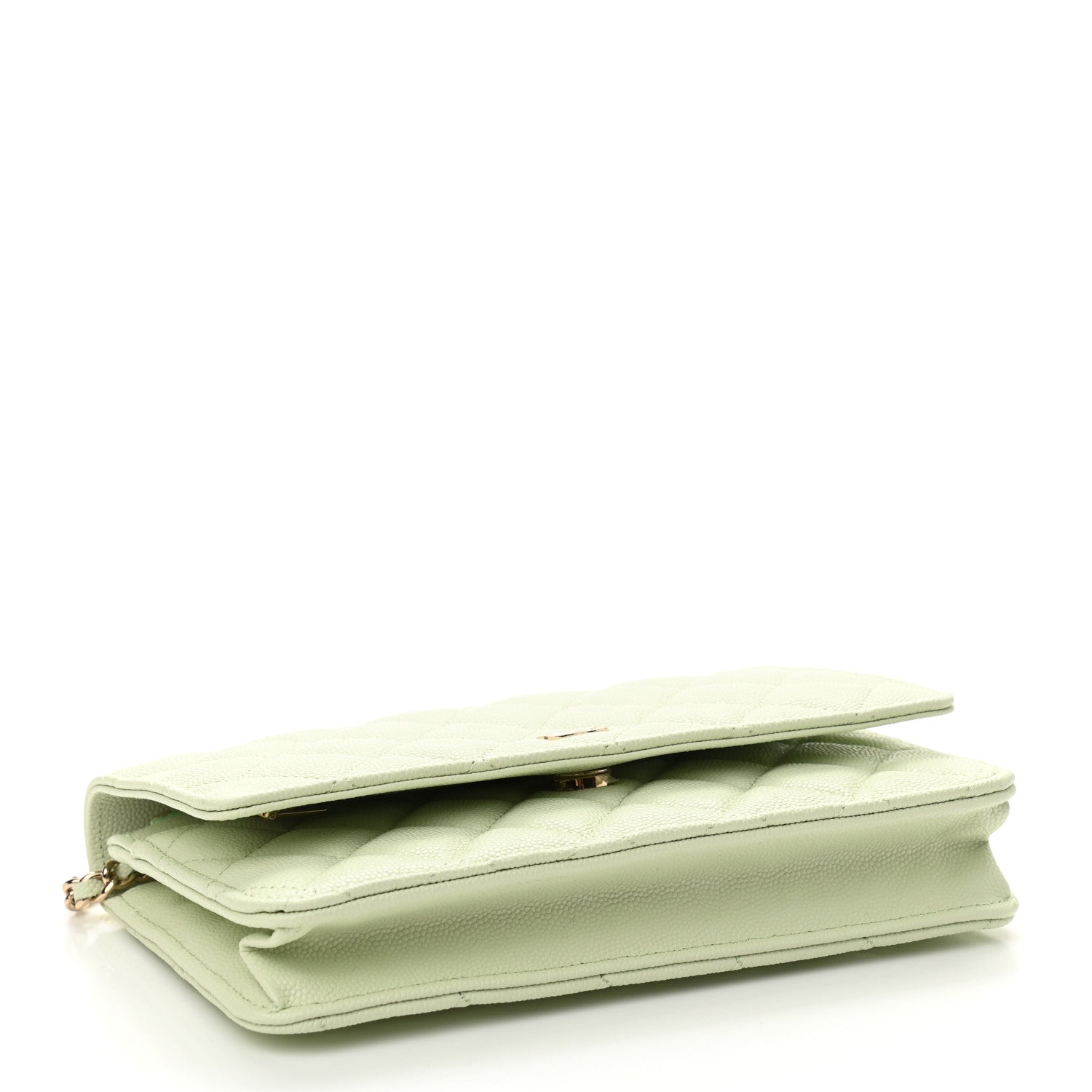 Chanel Caviar Quilted Wallet On Chain WOC Light Green 4 of 12