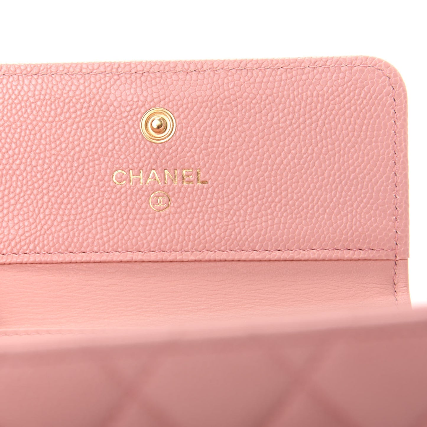 Caviar Quilted Boy Compact Wallet Pink