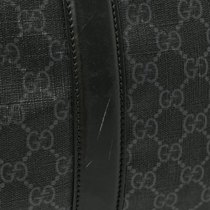 Gucci Soft GG Supreme Monogram Appia Calfskin Web Large Carry On Duffle Bag Black Grey 11 of 11