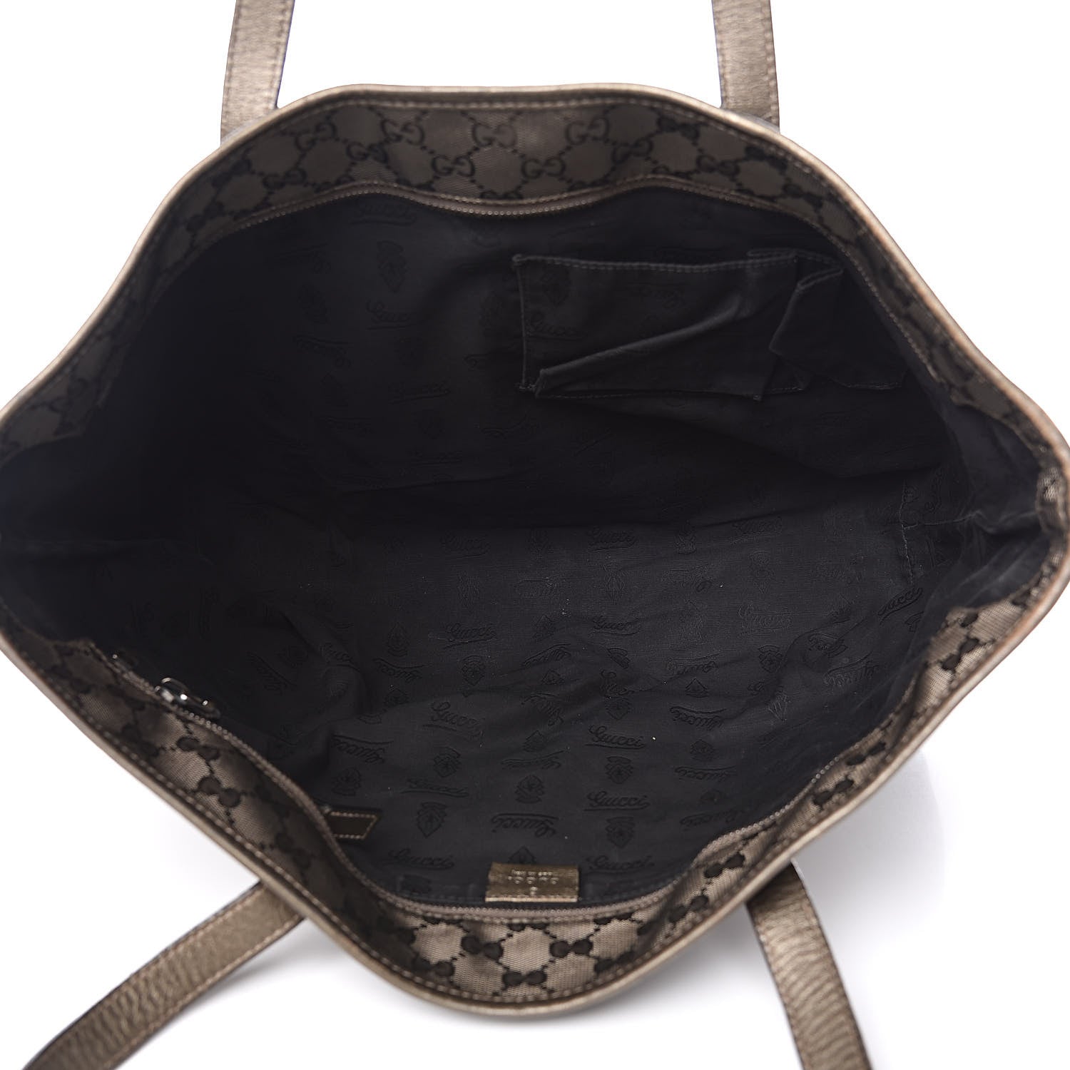 Gucci Imprime Monogram Medium Zippered Shopping Tote Pewter 5 of 16