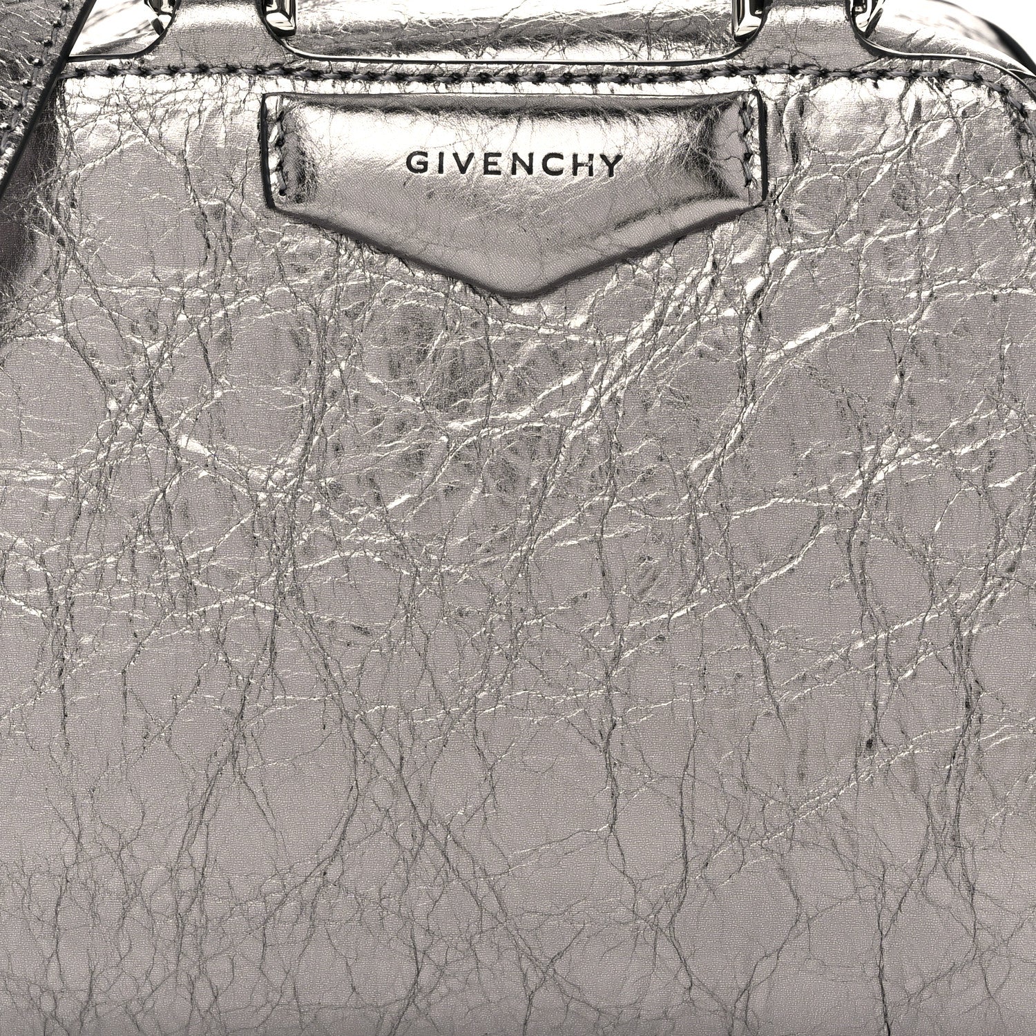 Givenchy Laminated Lambskin Micro Antigona Cube Bag Silvery Grey 7 of 9
