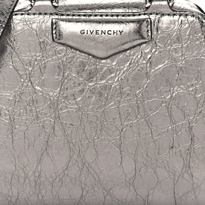Givenchy Laminated Lambskin Micro Antigona Cube Bag Silvery Grey 7 of 9