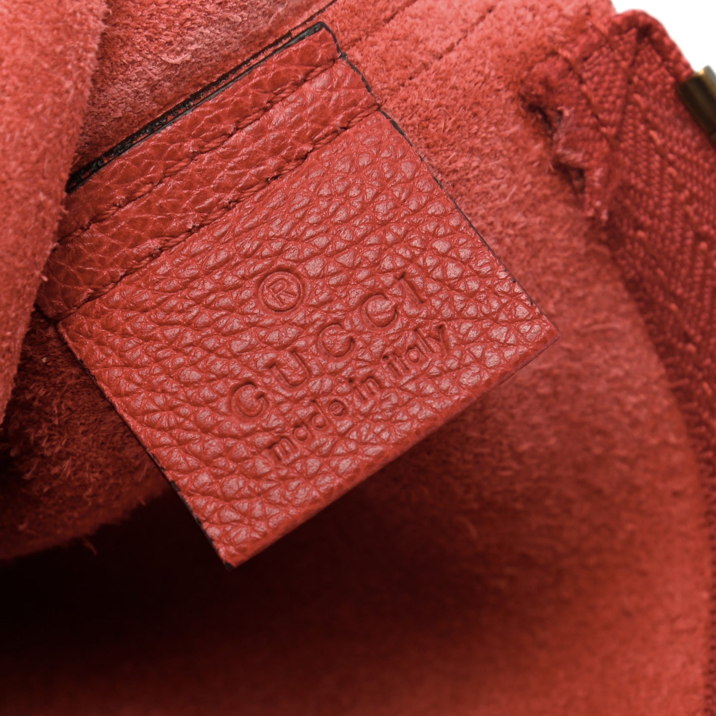 Pebbled Calfskin Large Logo Portfolio Clutch Hibiscus Red