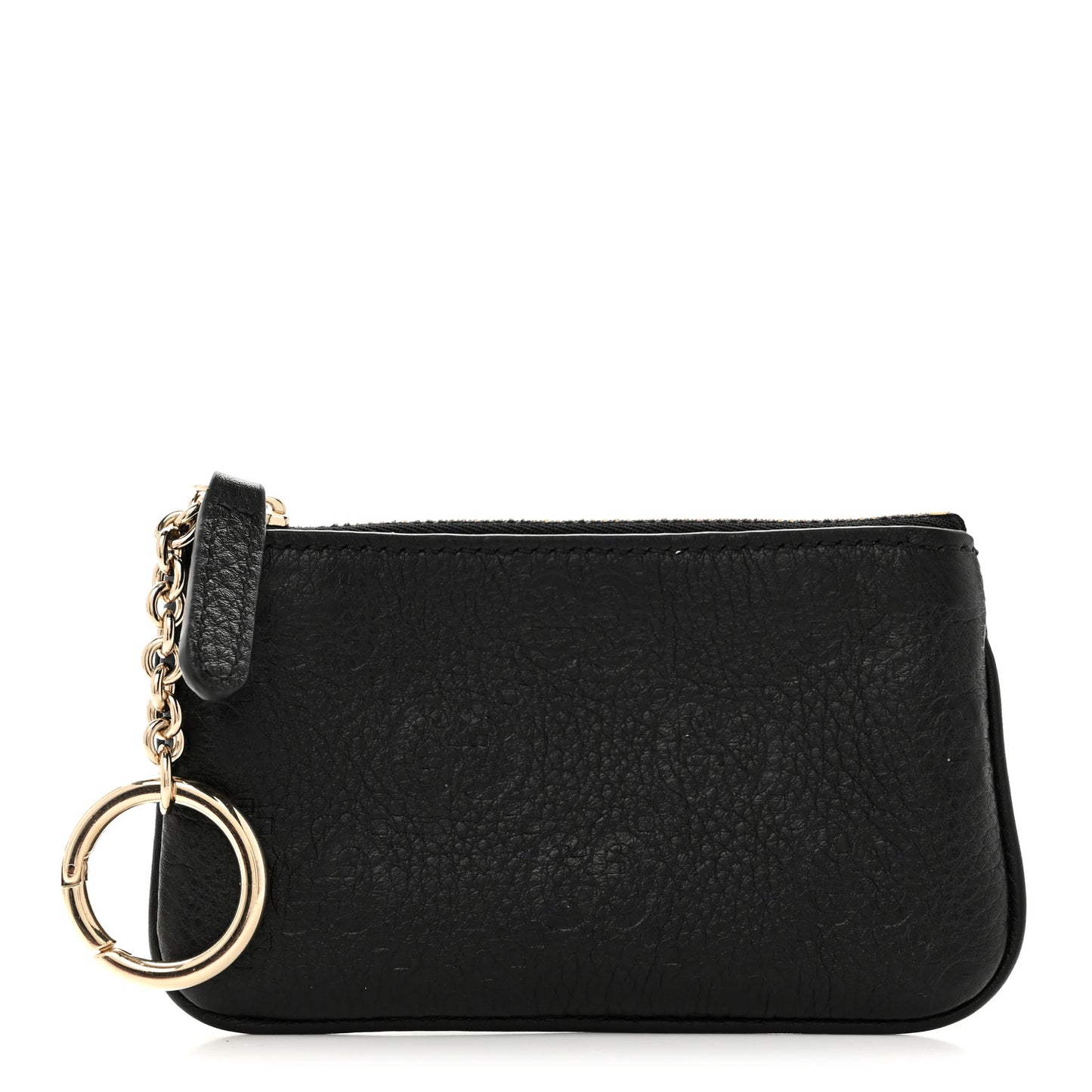 Guccissima GG Emblem Zip Key Case Black