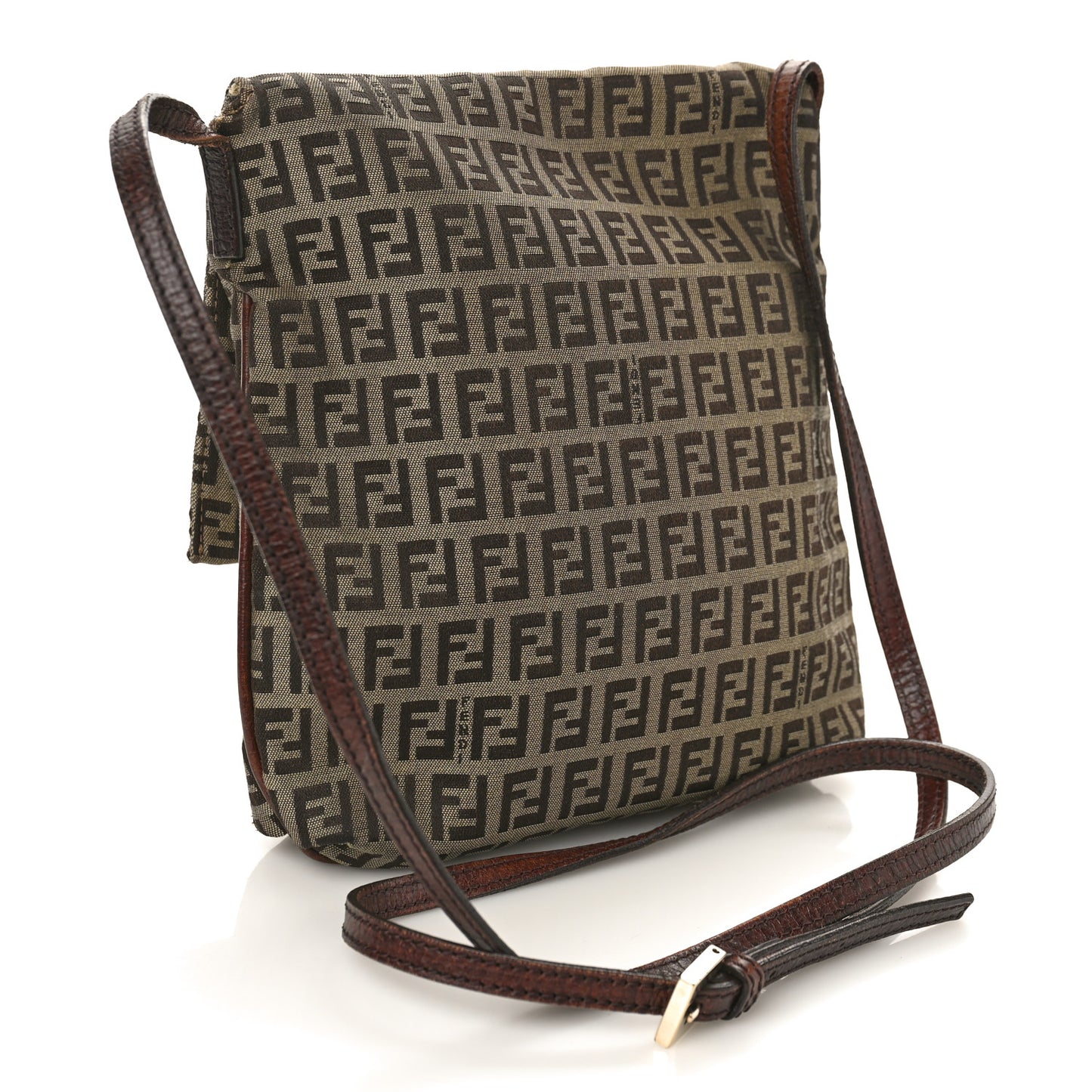 Zucchino Vitello Tube Messenger Bag Mogano Panna Bruciato