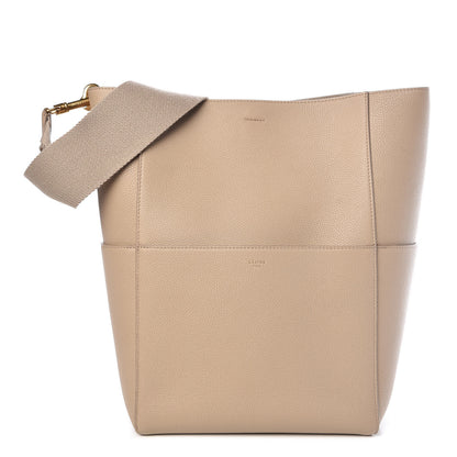 Celine Soft Grained Calfskin Sangle Bucket Bag Dune 1 of 9