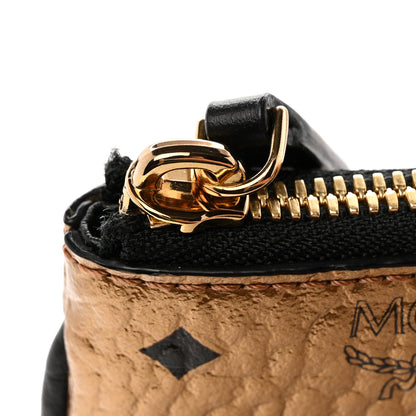 MCM Metallic Visetos Medium Crossbody Pouch Gold 12 of 12