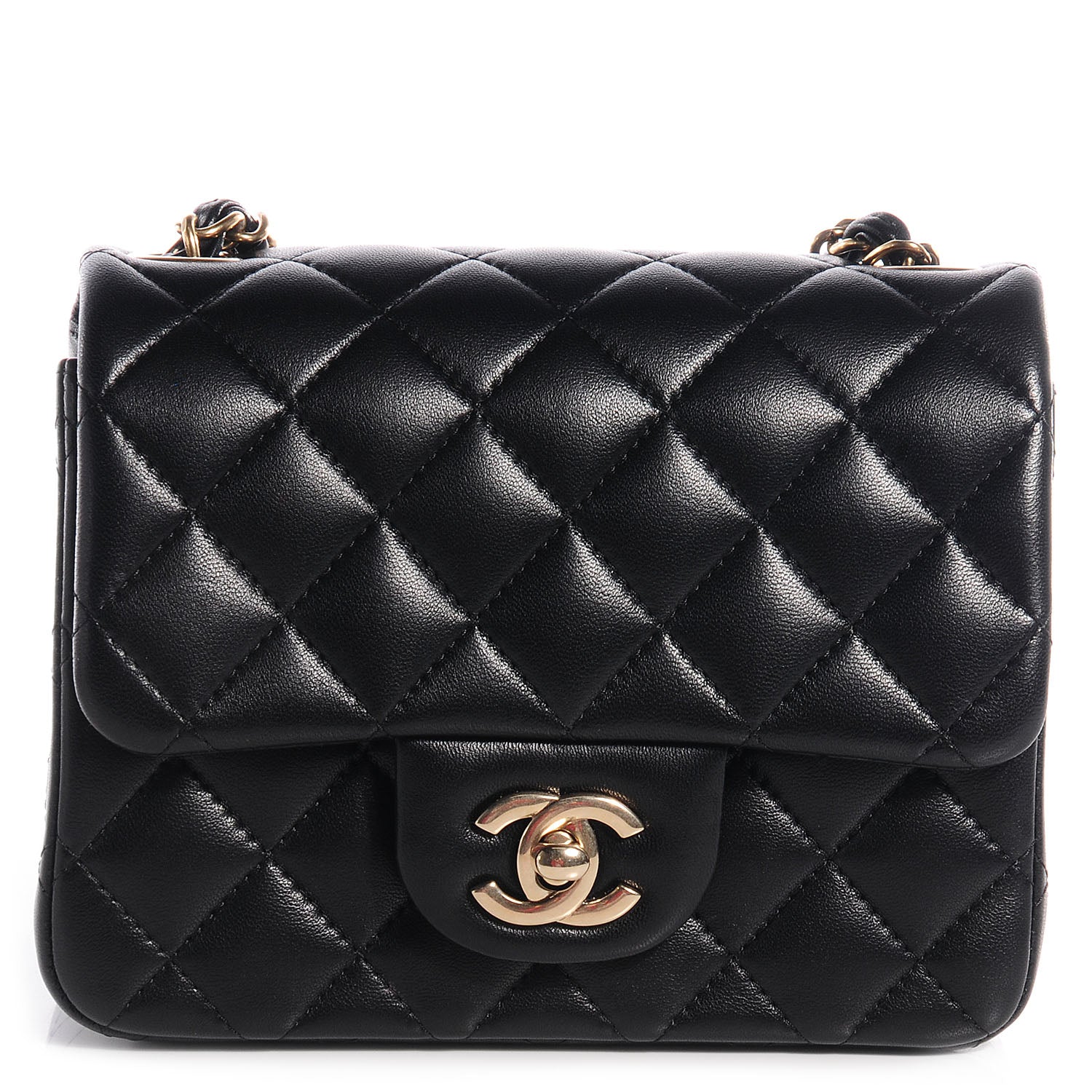 Chanel Lambskin Quilted Mini Square Flap Black 74284 – FASHIONPHILE