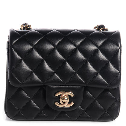 Chanel Lambskin Quilted Mini Square Flap Black 1 of 9