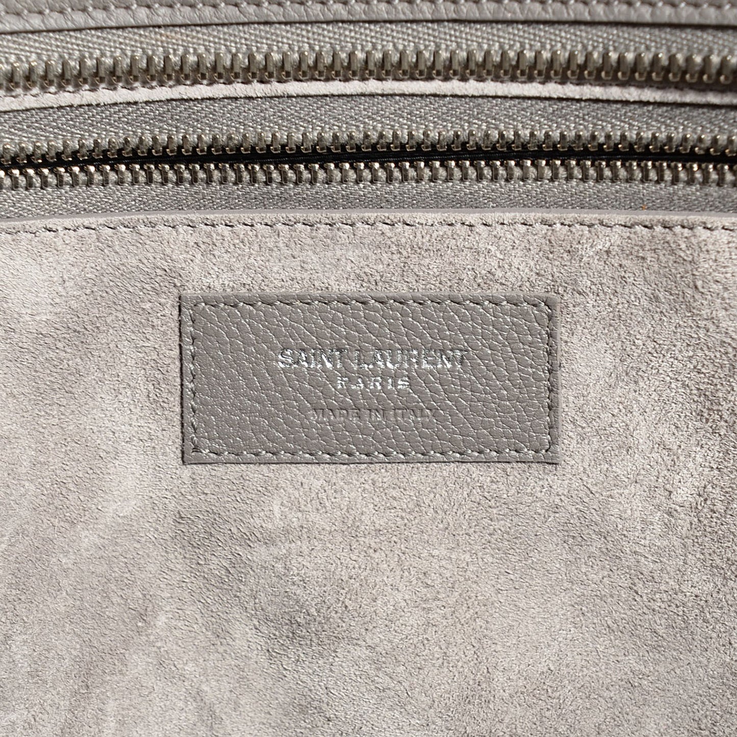 Grained Calfskin Small Cabas Rive Gauche Bag Fog