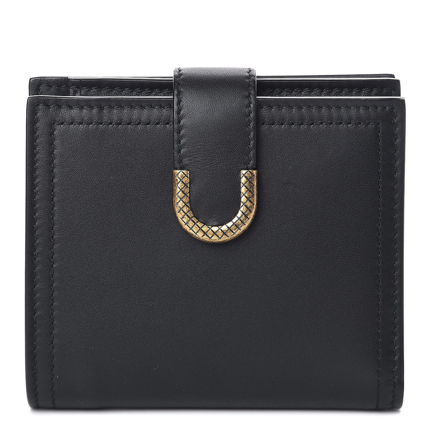 Nappa French Compact Wallet Black