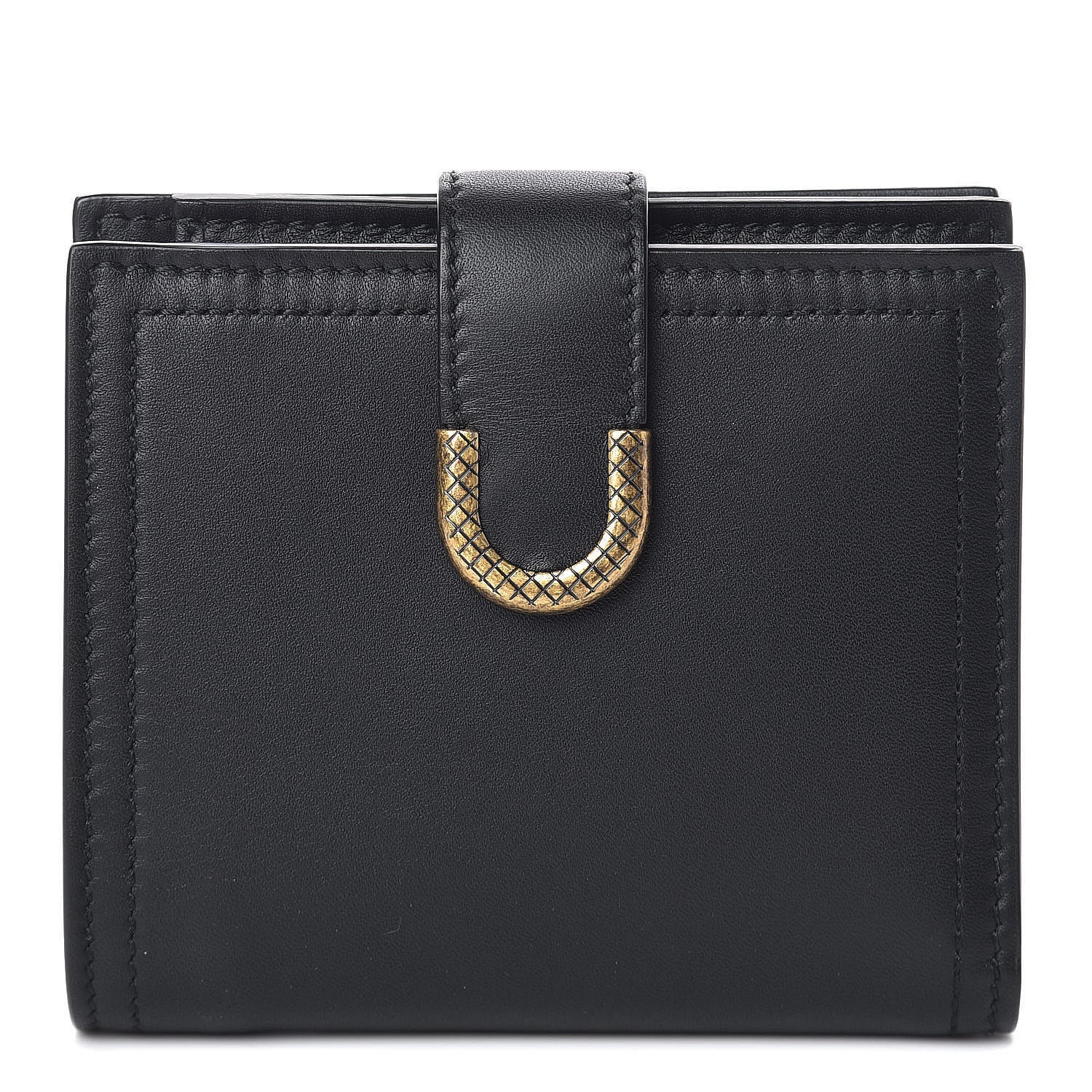 Bottega Veneta Nappa French Compact Wallet Black 1 of 8