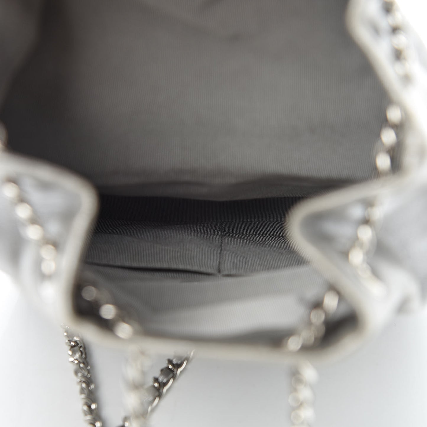 Metallic Lambskin Quilted Small In Seoul Backpack Silver