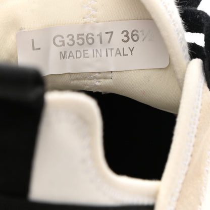Chanel Velvet Calfskin Mixed Fibers CC Sneakers 36.5 Ivory Black 8 of 11