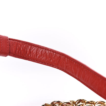 Chanel Lambskin Embossed Medium Boy Cube Flap Red 14 of 17