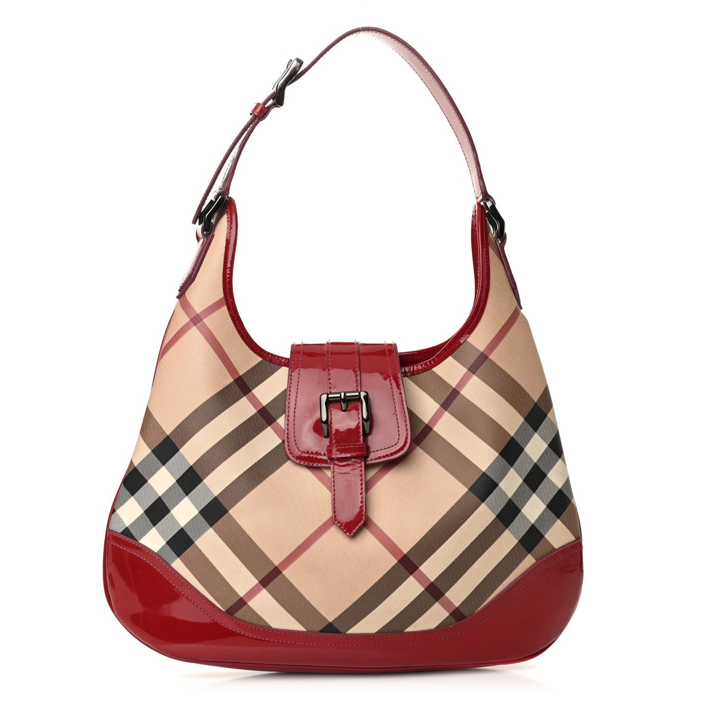 Patent Nova Check Brook Hobo Military Red