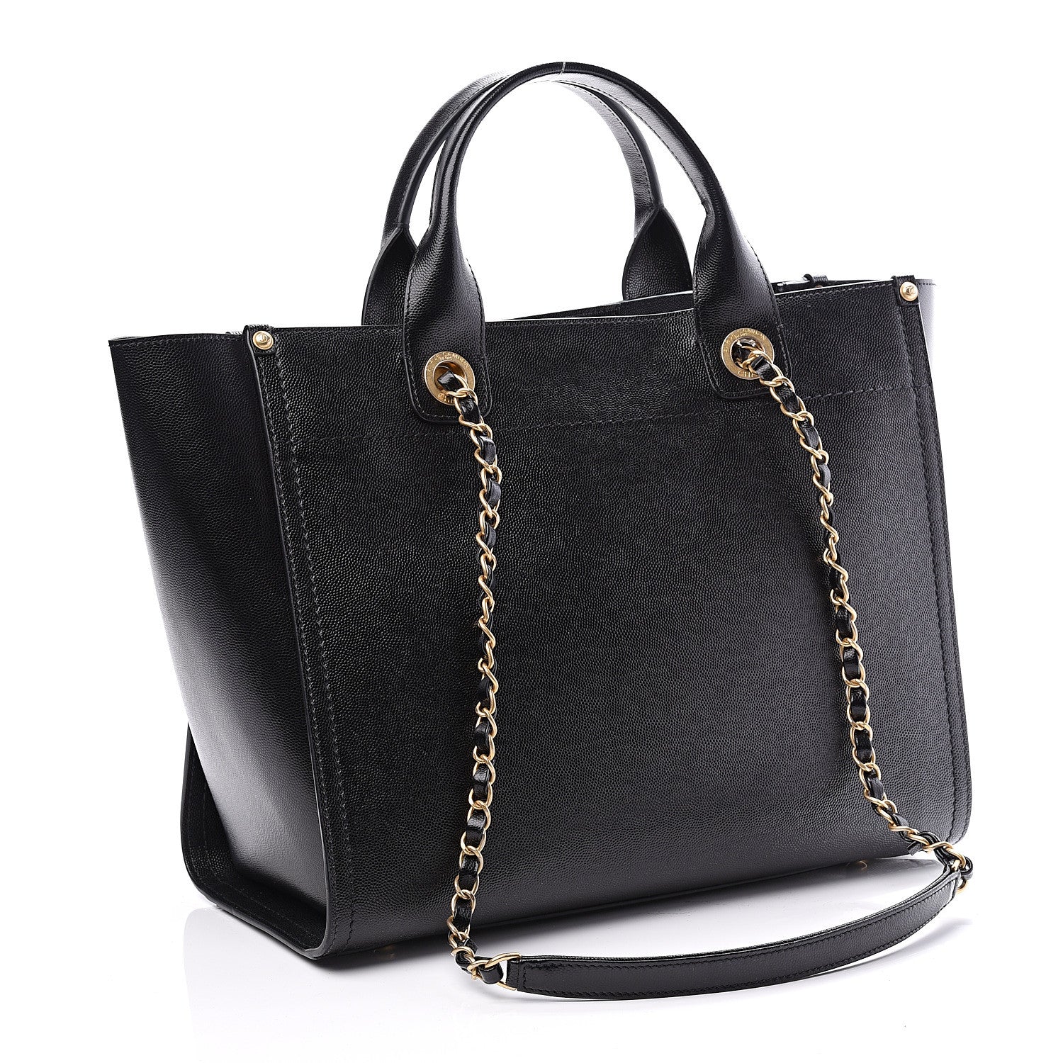 Chanel Caviar Small Studded Deauville Tote Black 2 of 9