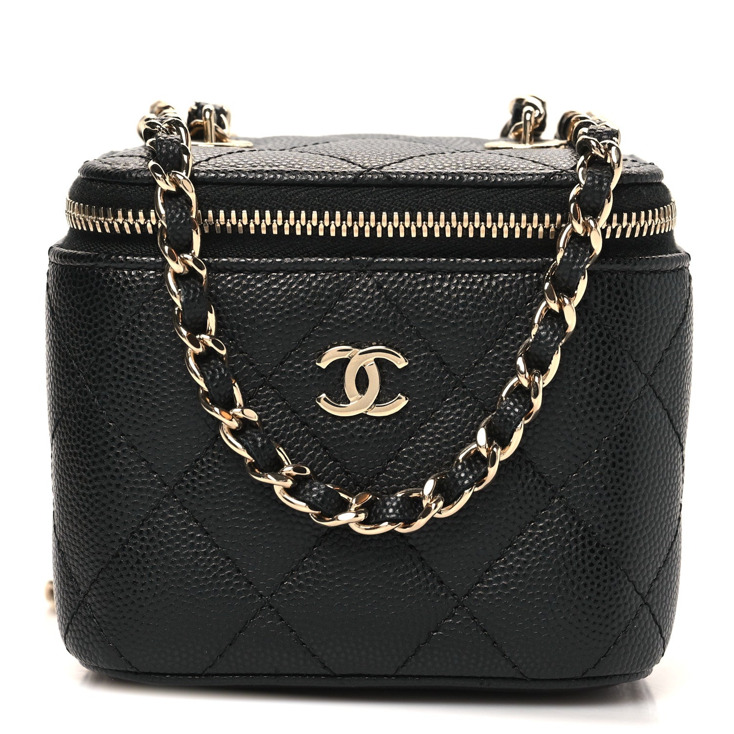 Chanel Caviar Quilted Mini Vanity Case With Chain Black 1 of 10