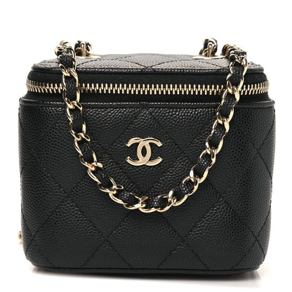 Chanel Caviar Quilted Mini Vanity Case With Chain Black 1 of 10