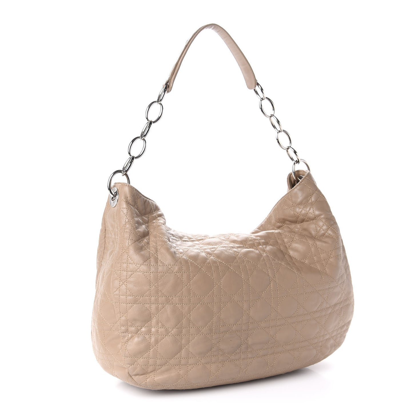 Lambskin Cannage Medium Soft Hobo Beige