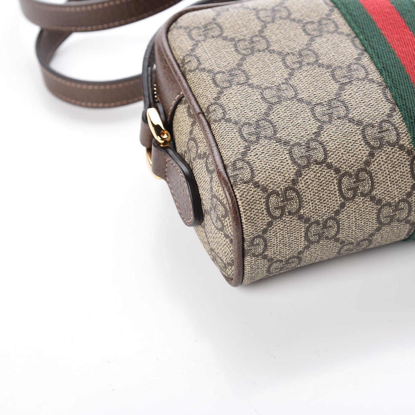 GG Supreme Monogram Web Mini Ophidia Shoulder Bag Brown