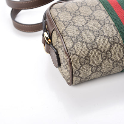 Gucci GG Supreme Monogram Web Mini Ophidia Shoulder Bag Brown 10 of 11
