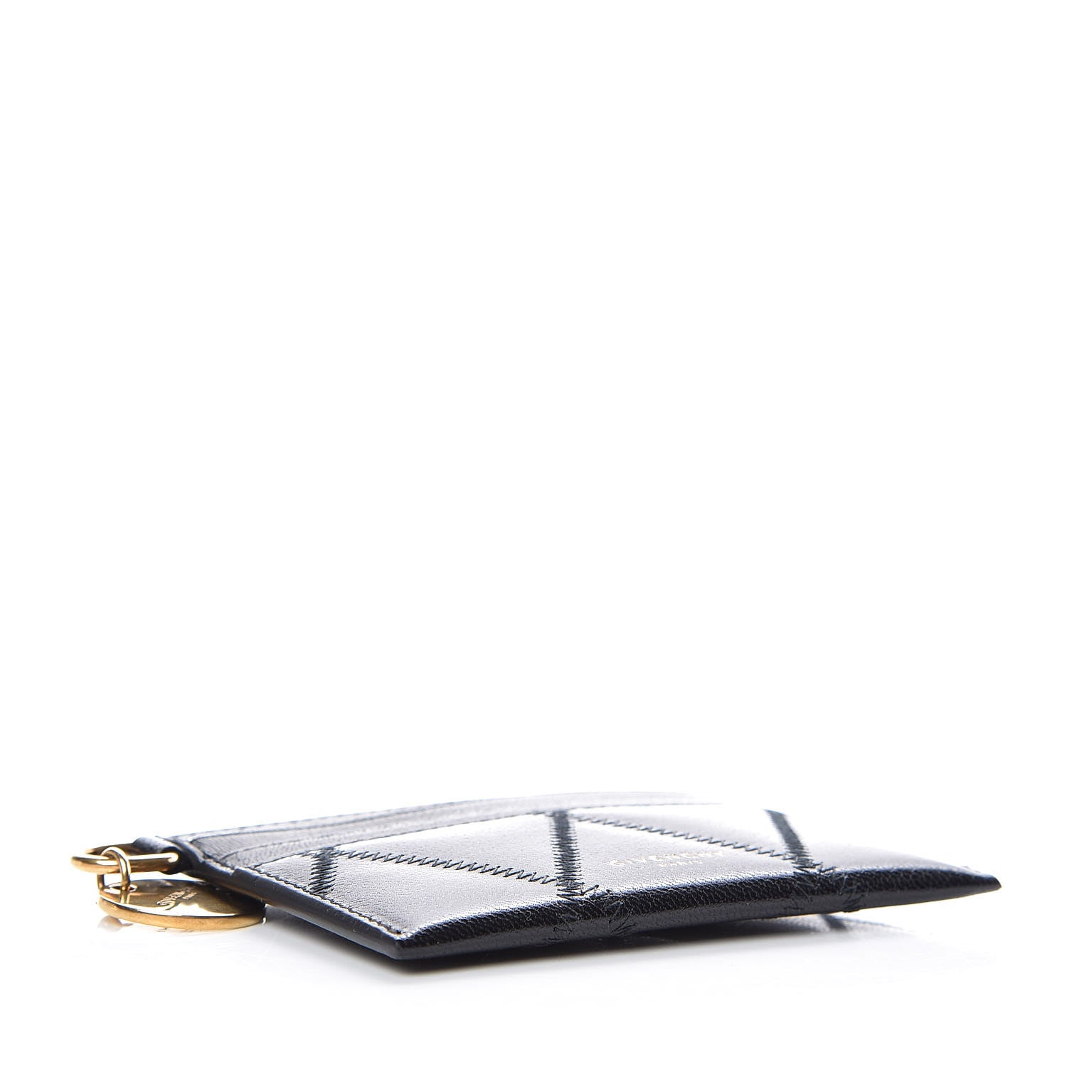 Givenchy Goatskin Diamond Quilted GV3 Card Holder Black 4 of 6