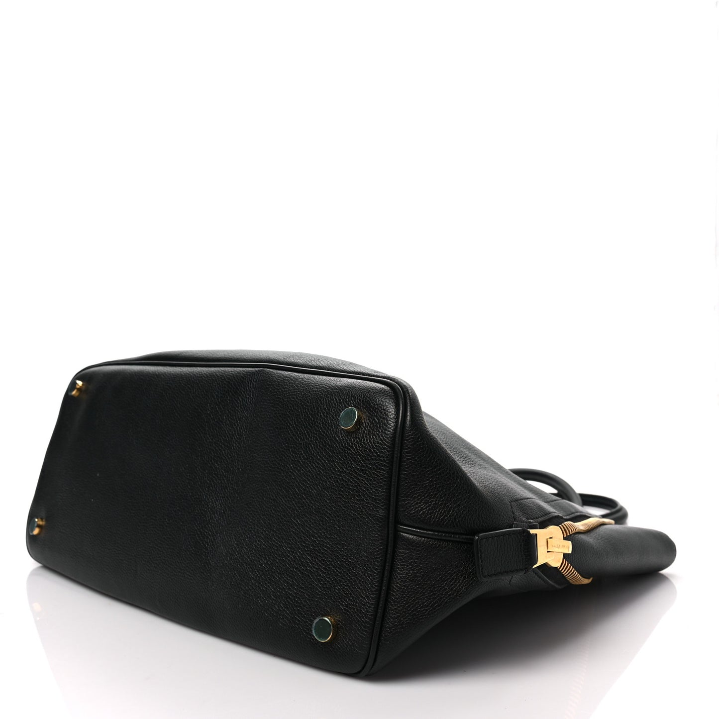 Pebbled Calfskin Large Jennifer Zip Tote Black